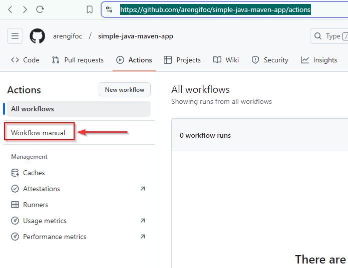 Proceso para ejecutar un workflow manual