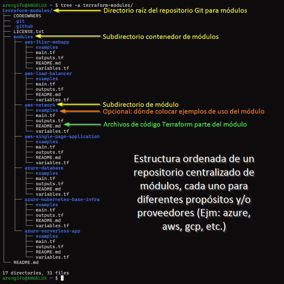 Estructura de un repositorio centralizado de módulos de Terraform